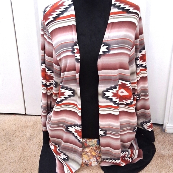 Honeyme Curvy Aztec Open Cardigan   Size XL - Picture 7 of 12